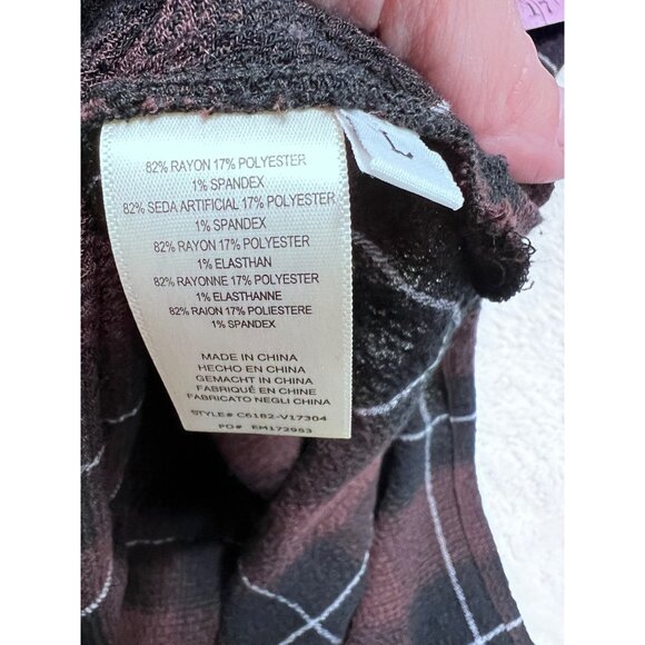 Cloth & Stone Plaid Button-Down Dress L - Picture 3 of 6